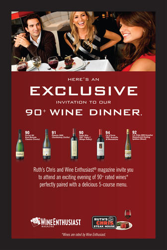 Ruth's Chris 90 Point Wine Dinner Poster